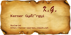 Kerner Györgyi névjegykártya
